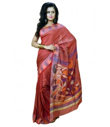 Simple Red Colour Designer Silk Saree DSCA0475